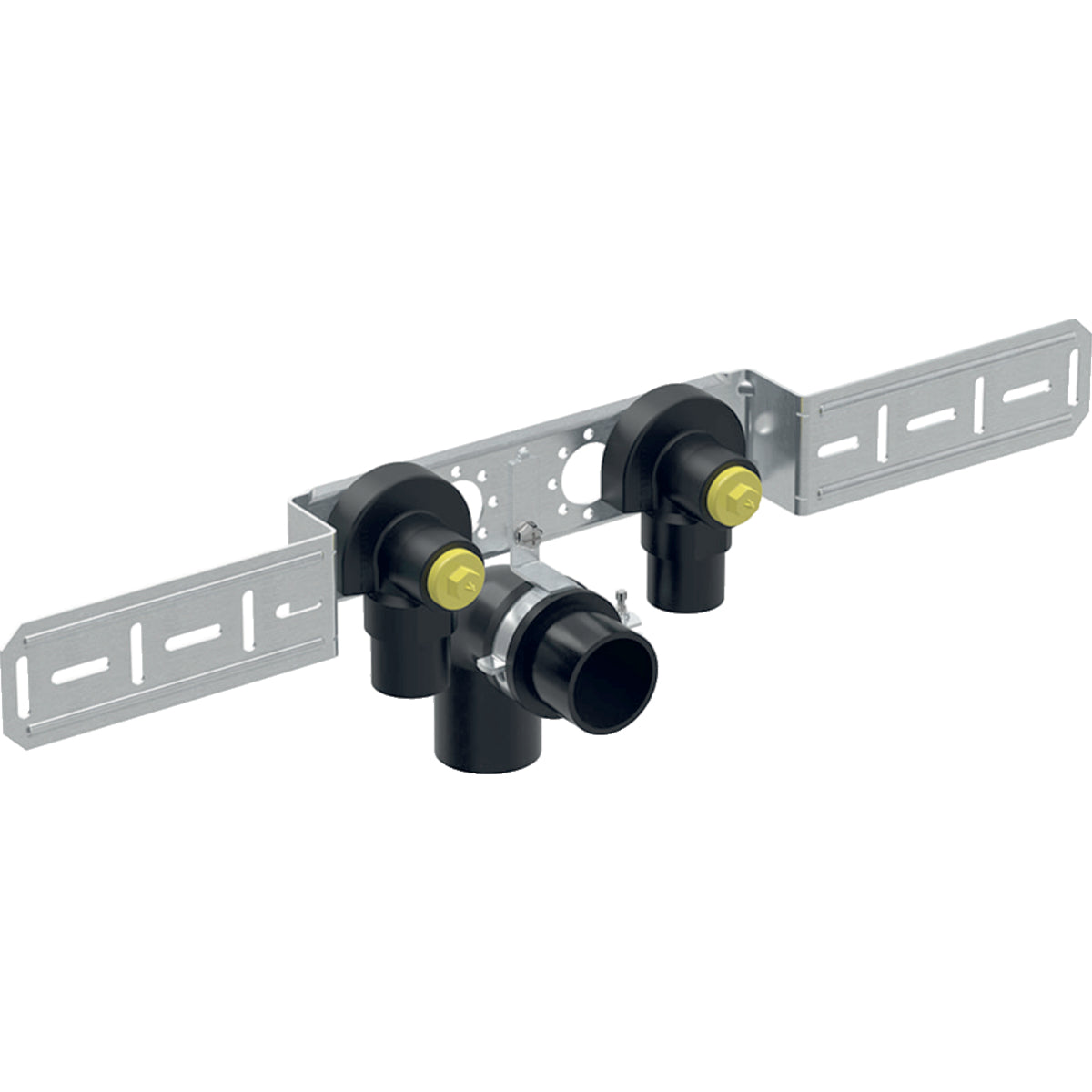 Geberit FlowFit Connection Bend 90° Premounted Double Offset Drain Pipe Bracket and Connection Bend 16mm
