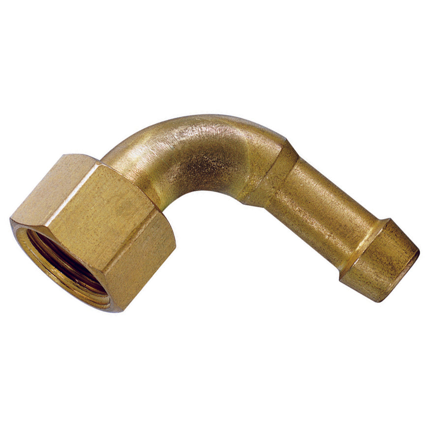 Brass 90 Deg Elbow Coned SW F.I. BSPP x Hose Tail