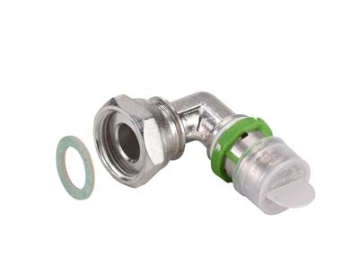 Flamco Multiskin Metallic Press/Elbow with swivel nut