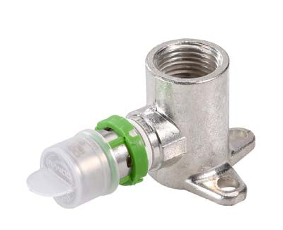 Flamco Multiskin Metallic Press/Wall plate elbow