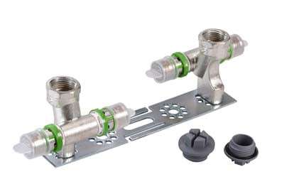 Flamco Multiskin Metallic Press/Support with 2 wall plates in tee adjustable