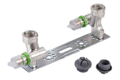 Flamco MultiSkin Metallic Press - Support with 2 wall plates adjustable - 16mm - 1/2"