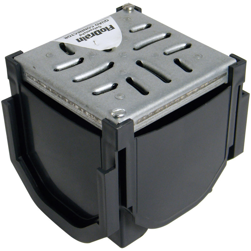FloPlast D720 Drain Corner with Galvanised Grate