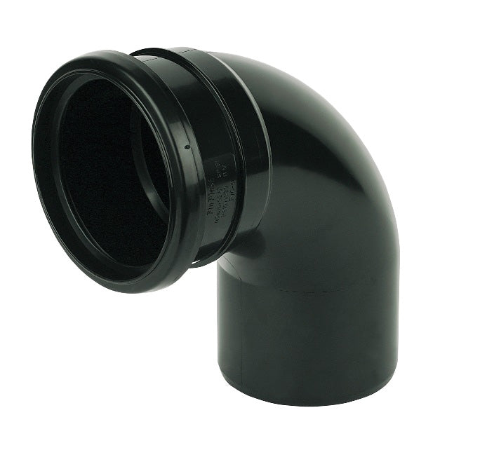 FloPlast Black PVC-U SP161 92.5 Deg Sock./Spigot Bend 110mm