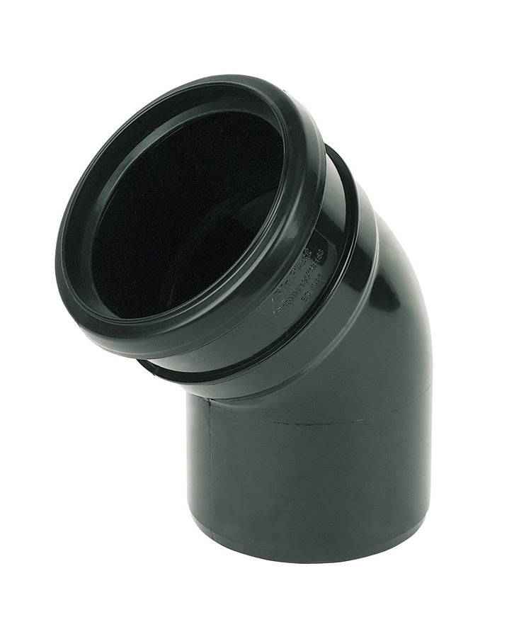 FloPlast Black PVC-U SP163 135 Deg Socket/ Spigot Bend 110mm