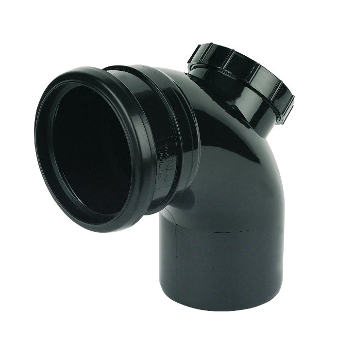 FloPlast Black PVC-U SP169 92.5 Deg Access Bend 110mm
