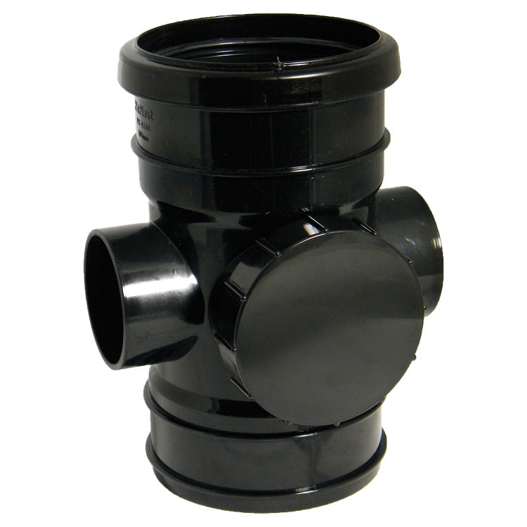 FloPlast Black PVC-U SP275 Access Pipe Solvent  Socket 110mm