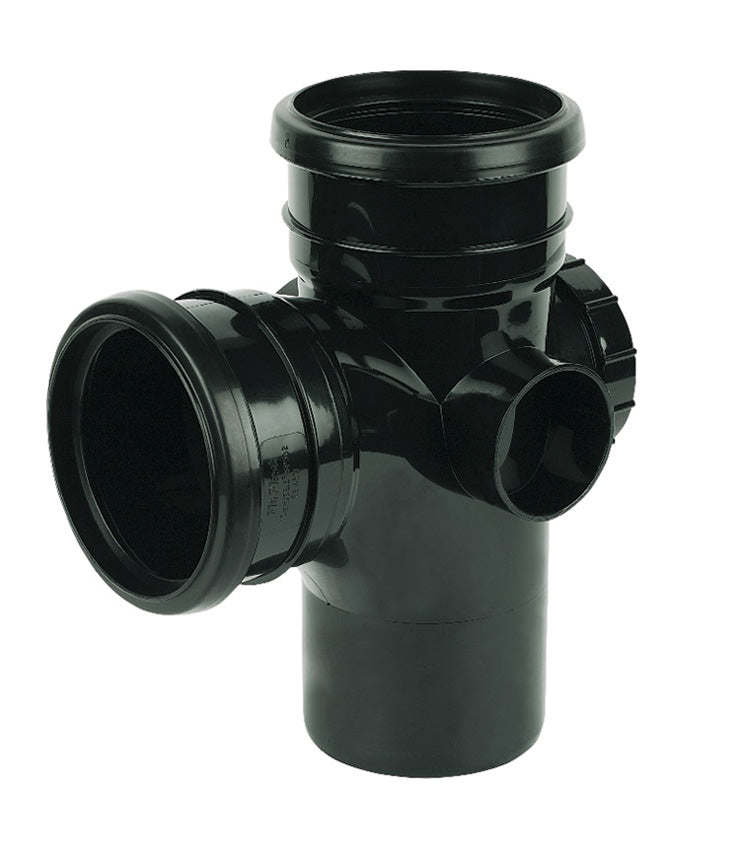 FloPlast Black PVC-U SP502 92.5 Deg Access Branch 110mm