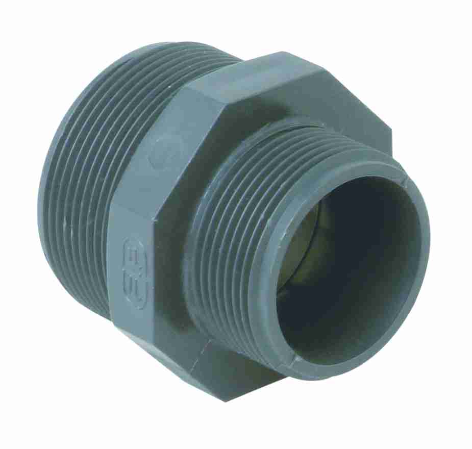 Durapipe PVC-U Nipple Hexagon Nut Threaded in grey 4" size