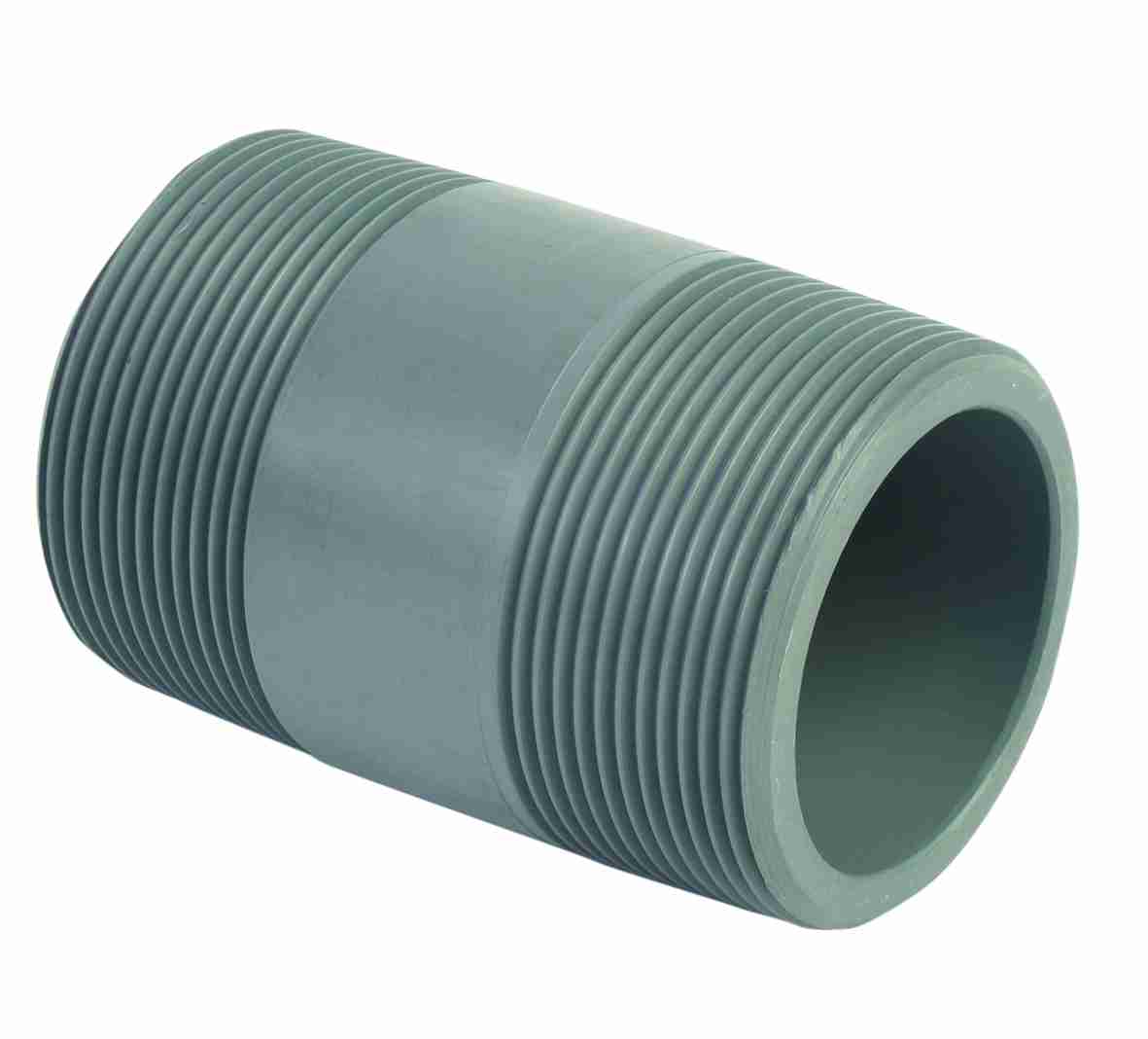Durapipe PVC-U Barrel Nipple Threaded-Threaded in grey 4" size
