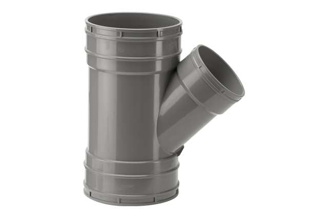 Polypipe Solvent Soil Single Unequal Branch Triple Socket - 160mm 135 Deg