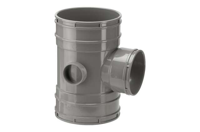 Polypipe Solvent Soil Single Unequal Branch Triple Socket - 160mm 92.5 Deg