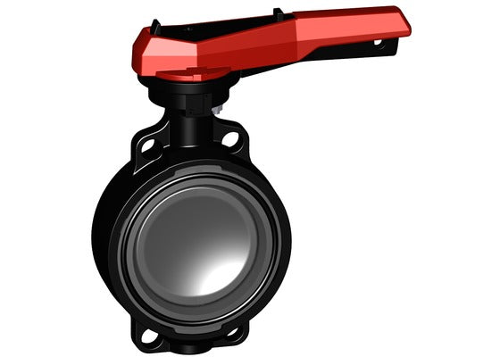 +GF+ CPVC Butterfly Valve w/ Ratchet Settings 567 FPM