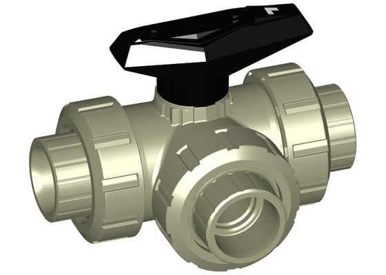 +GF+ PROGEF Ball Valve 543 L-Port FPM w/ Fus Sock.