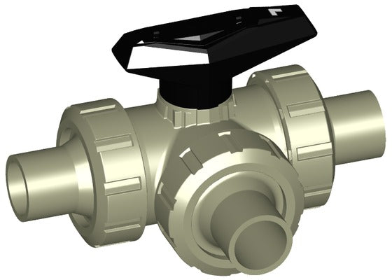 +GF+ PROGEF Ball Valve 543 L-Port FPM w/ Spigots