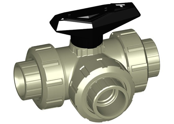 +GF+ PROGEF Ball Valve 543 T-Port FPM w/ Fus Sock.