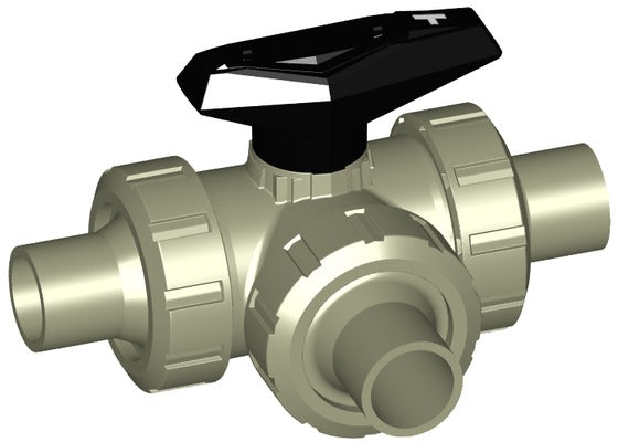 +GF+ PROGEF Ball Valve 543 T-Port EPDM w/ Spigots