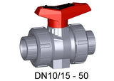 GF ABS Ball Valve 546 EPDM with Mounting Insert in grey 20mm size