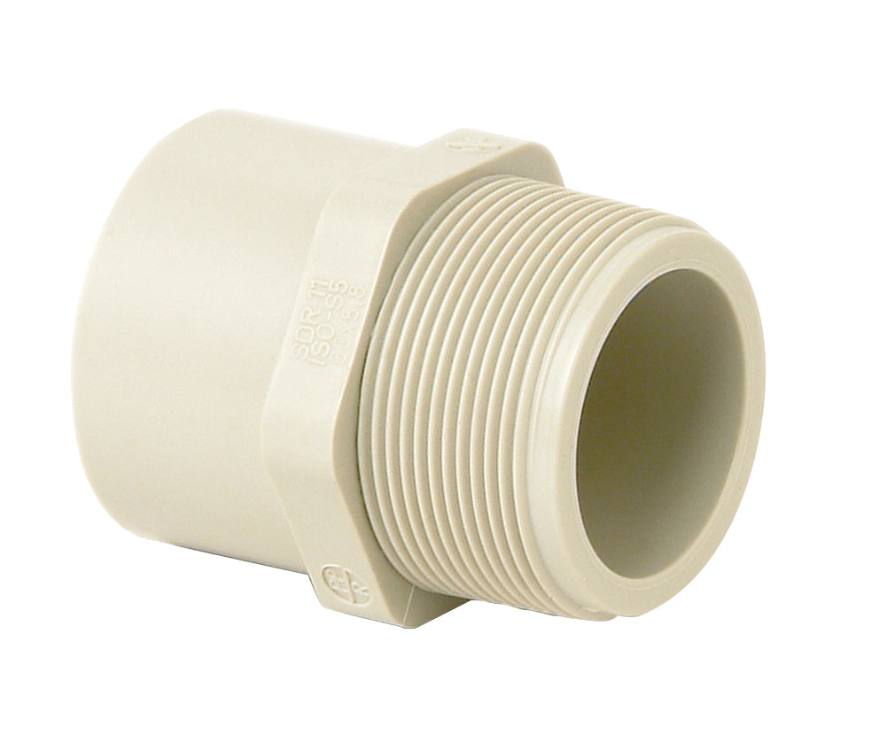 Durapipe PP Male Threaded Adaptor in cream 63mm size