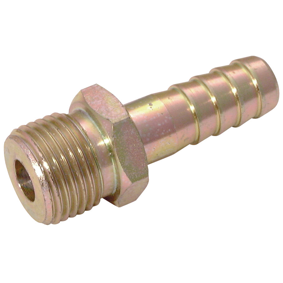 Steel Zinc Plated Male BSPP x Hose Tail 1/4" x 1/4"
