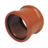 FloPlast D105 Coupling Double Socket 110mm in terracotta 110mm size