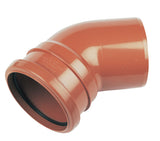 FloPlast D163 45 Degree Bend Single Socket 110mm in terracotta 110mm size