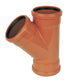 FloPlast D211 45 Degree Equal Junction Triple Socket 110mm in terracotta 110mm size