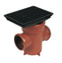 FloPlast D530 Back Inlet Bottle Gully Rectangular Grid in terracotta 110mm size