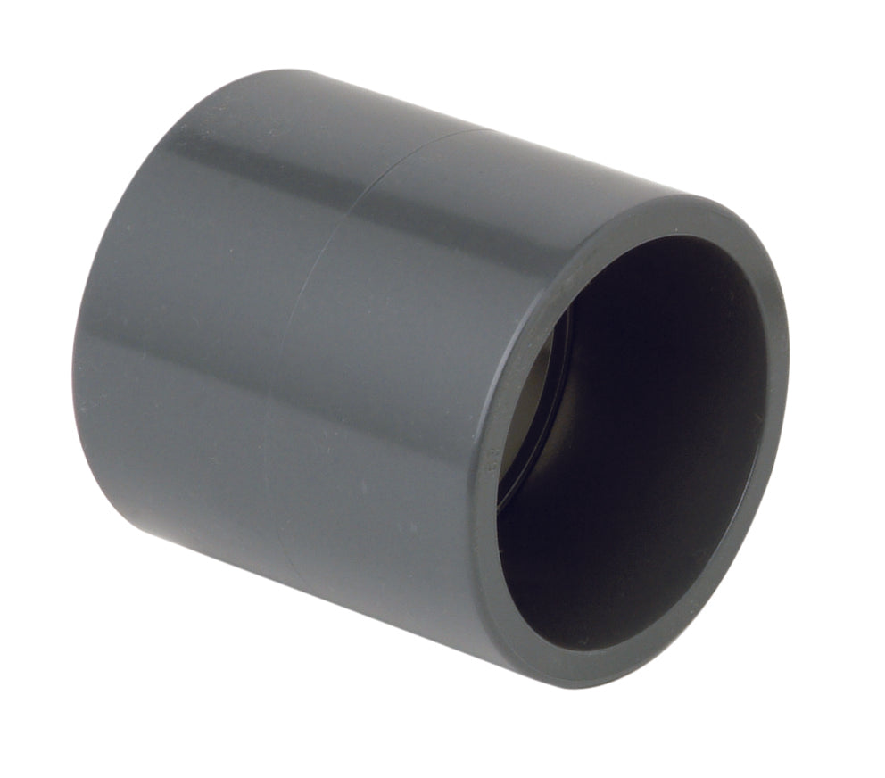 Durapipe PVC-U Socket Plain in grey 20mm size