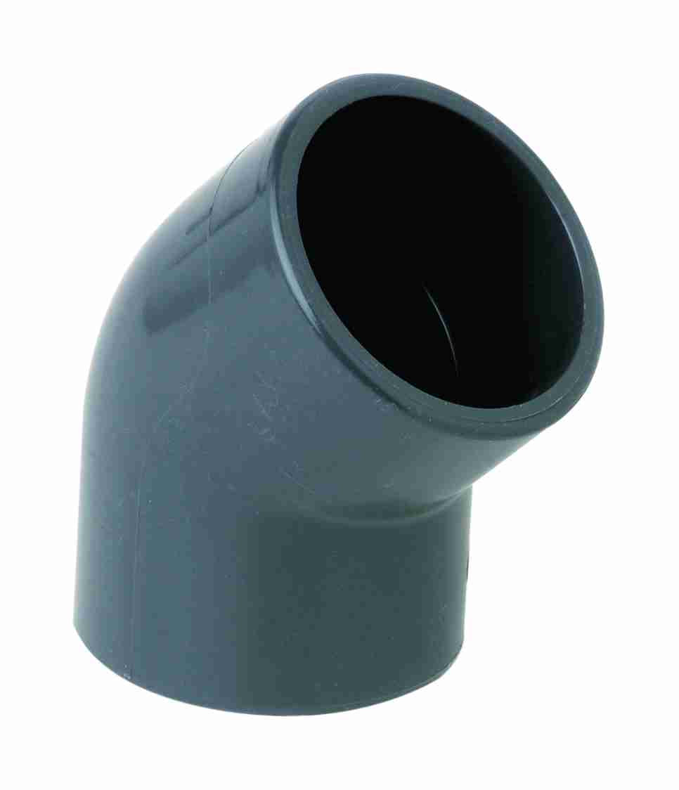 Durapipe PVC-U 45 Elbow Plain in grey 20mm size