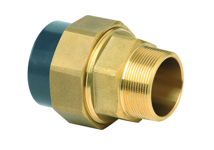 Durapipe PVC-U Composite Union Brass Male in grey 20mm size