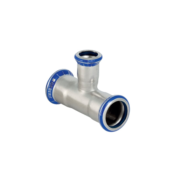Mapress Stainless Steel T-Piece, Reduced (FKM, Blue)