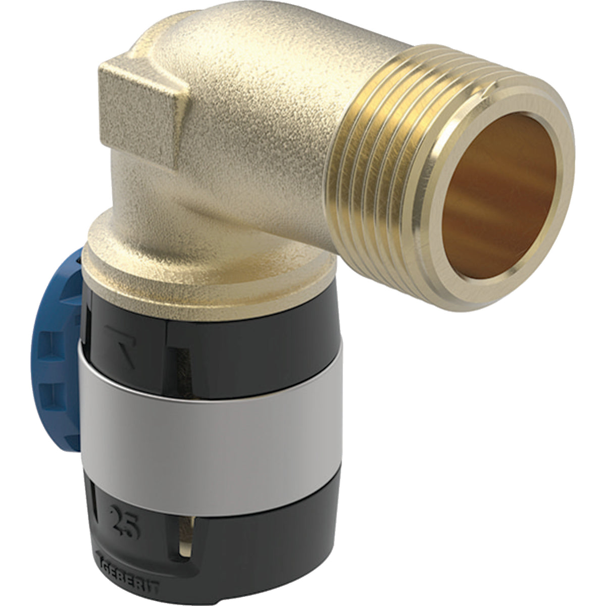 Geberit FlowFit 90° Bend Adaptor Male Thread Long