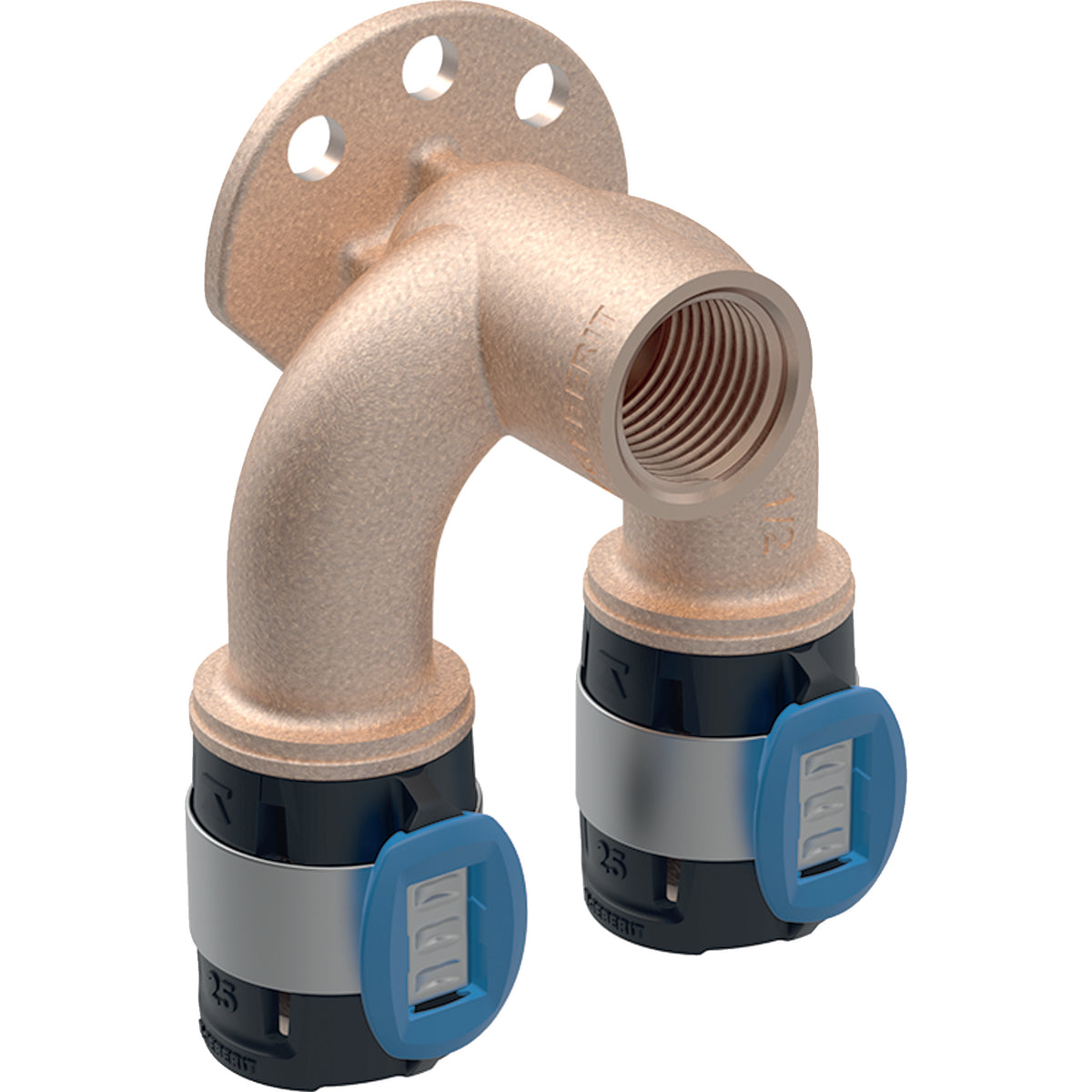 Geberit FlowFit Double Elbow Tap Connector 90° Rp