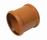 FloPlast 6D105 Double Socket Coupler 160mm in terracotta 160mm size