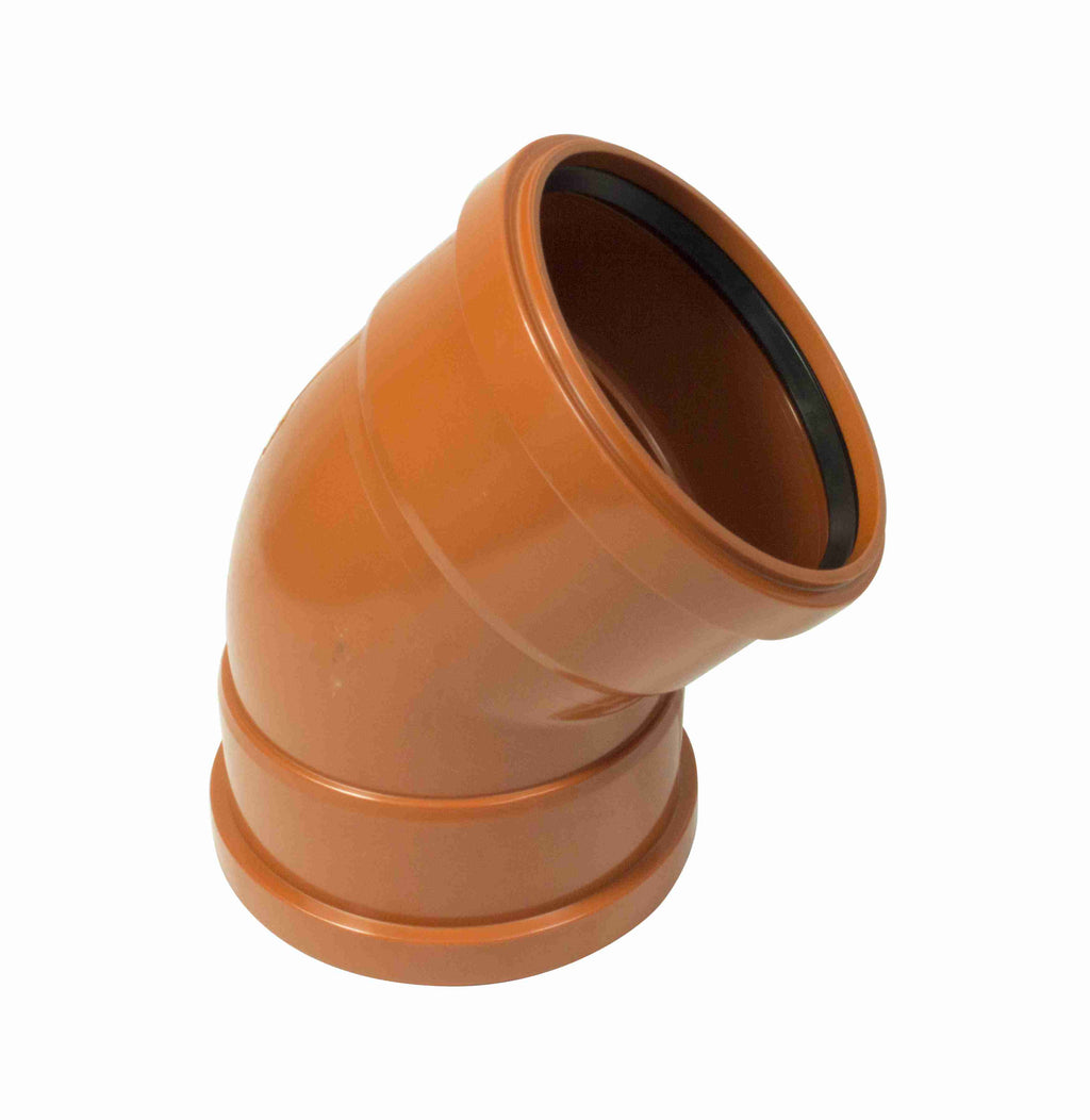 FloPlast 6D563 Double Socket 45 Deg Bend 160mm