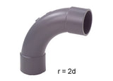 GF ABS Long Bend 90° in grey 20mm size