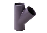 GF PVC-U Equal Tee 45° in grey 1 1/4" size