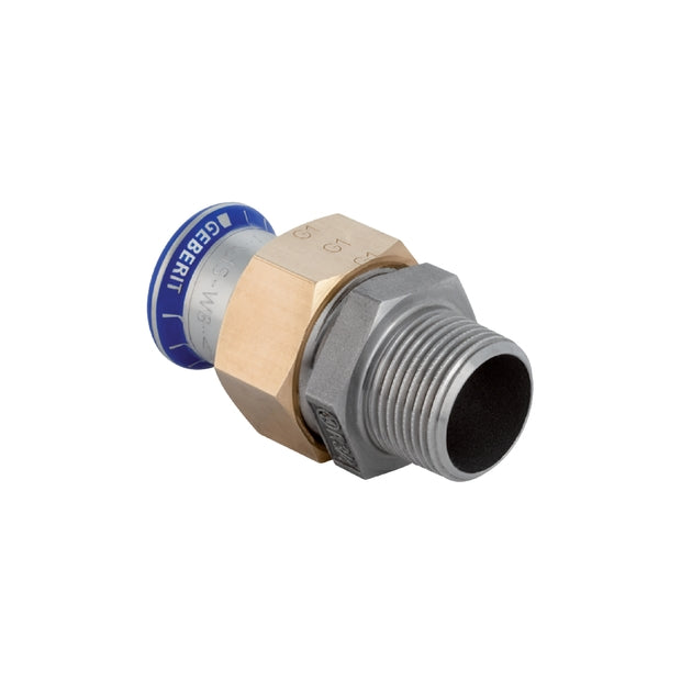Mapress Stainless Steel Adaptor Union with Male Thread (Si-Free)