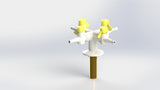 Arboles 4 Way Bench Mounted Droplever Gas Tap w/ NRV in white