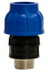 Irritec Connecto Plus Ultra 931 Male Adaptor w/ Brass Threaded Insert 32X1'' in blue 32mm size