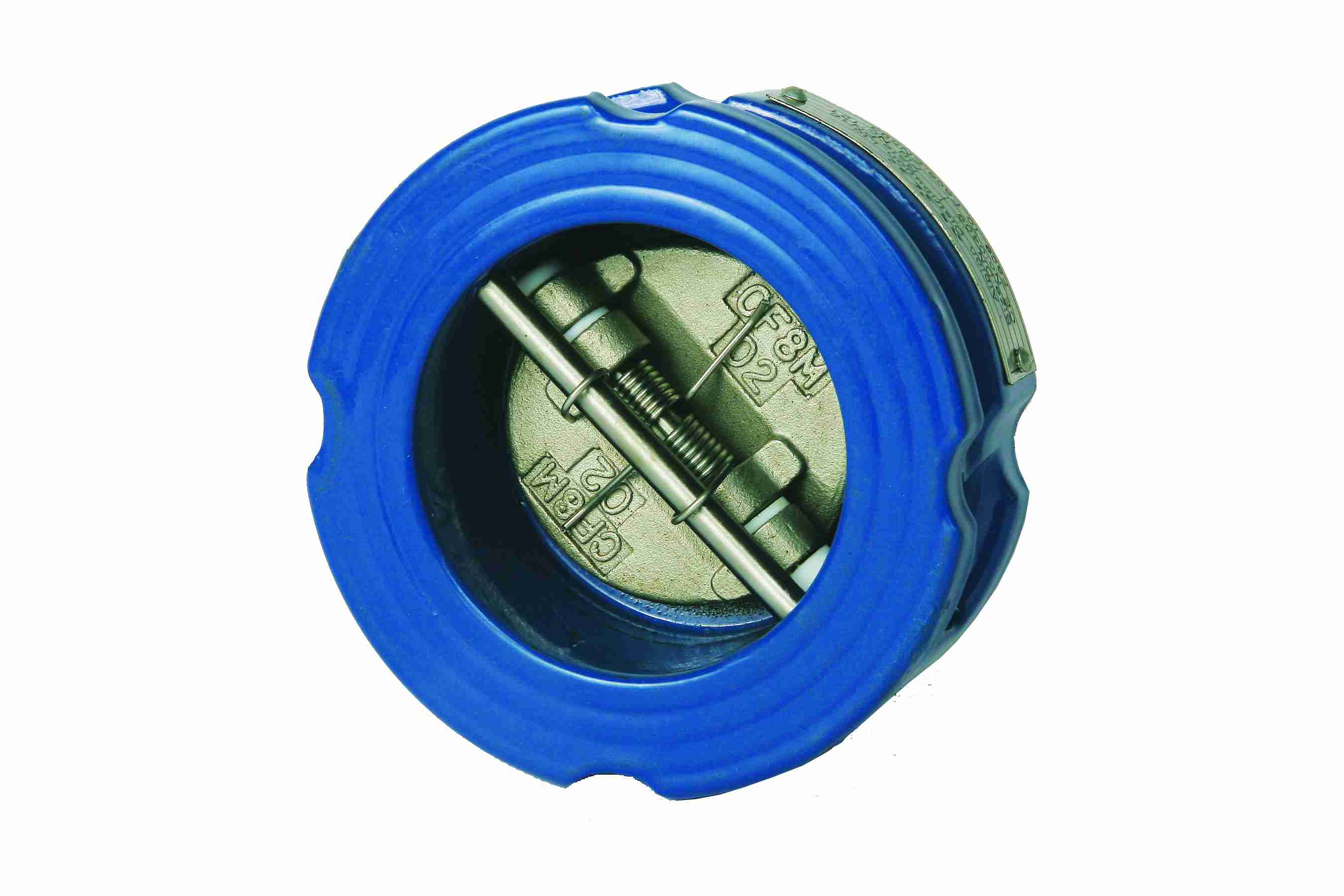 ART121 Cast Iron Dual Plate Wafer Check Valve in blue 8" size