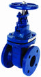 ART210 Cast Iron Table E & D Flanged Gate Valve in blue 2 1/2" size