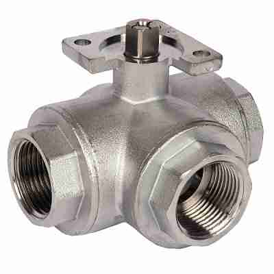 ART87 3 Way 'T' Port Brass Ball Valve BSP Parallel