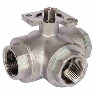 ART88 3 Way 'L' Port Brass Ball Valve BSP Parallel