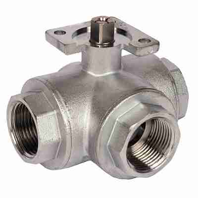 ART88 3 Way 'L' Port Brass Ball Valve BSP Parallel