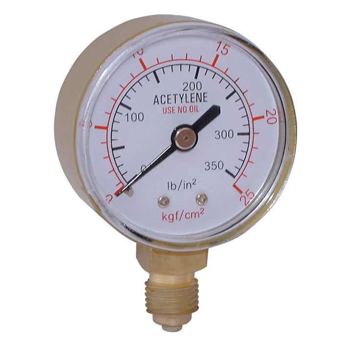 Welding Gauge Acetylene Bot. Conn. 50mm Face 30PSI BSPT 1/4"