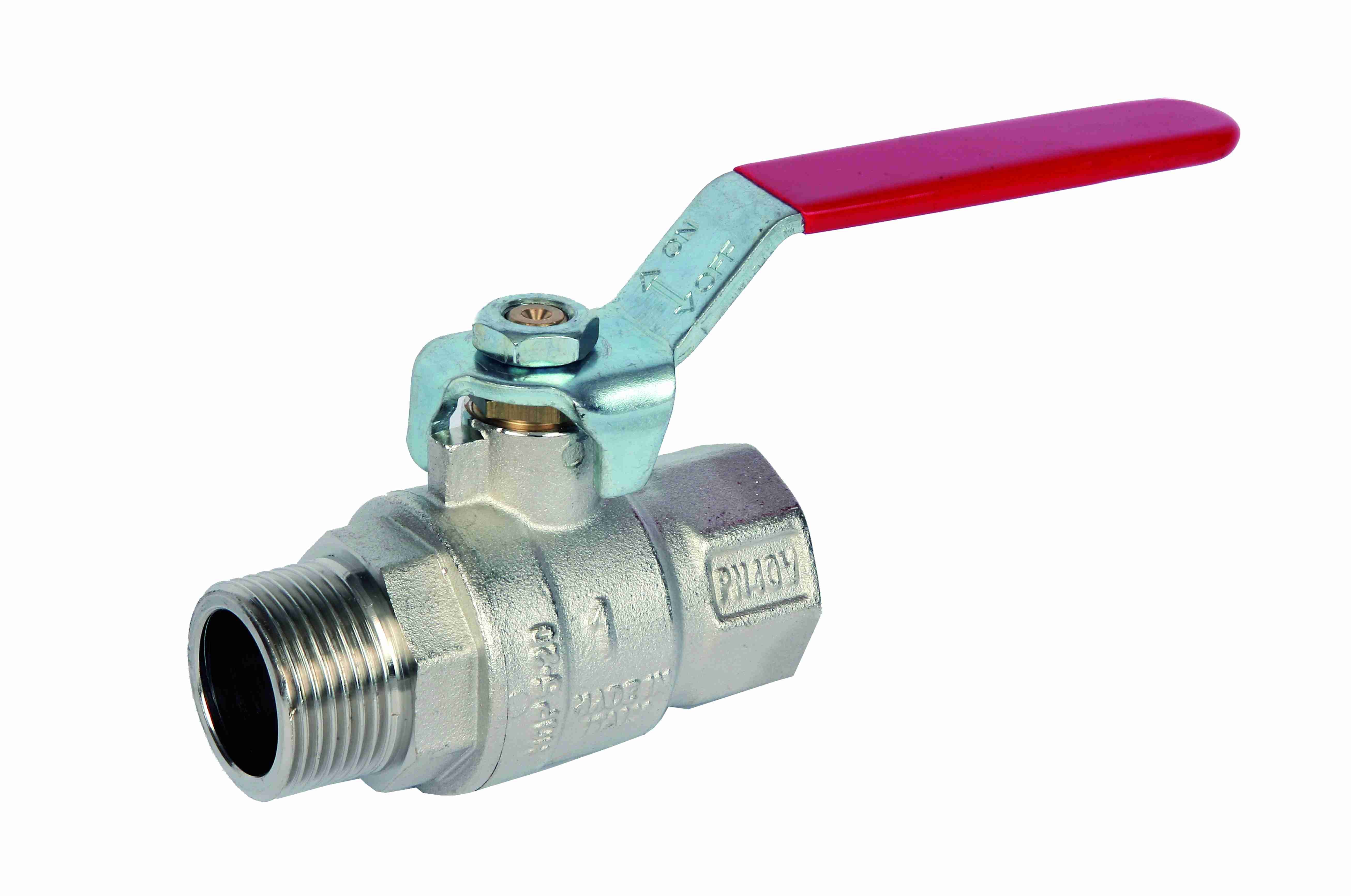 ART46 Red 2 Piece Brass Ball Valve BSP Parallel