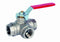 ART71 Red 3 Way 'T' Port Brass Ball Valve BSP Parallel