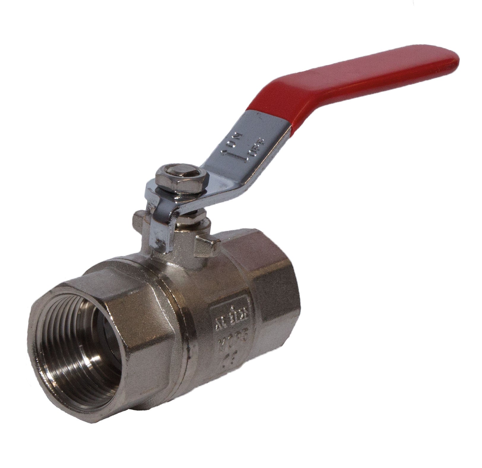 ART40P Red 2 Piece Brass Ball Valve BSP Parallel